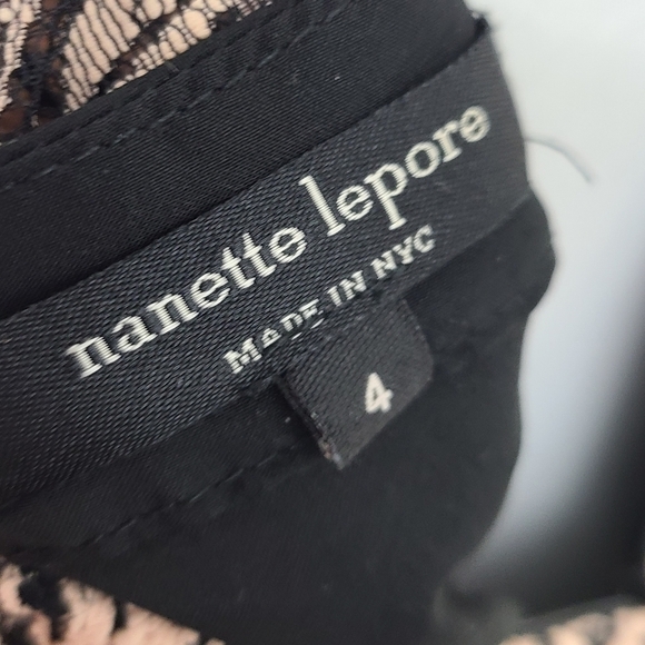 Nanette Lepore NYC Pink Black Lace Sheath Dress Size 4 - Picture 8 of 8
